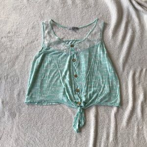 Blue tank top crop top